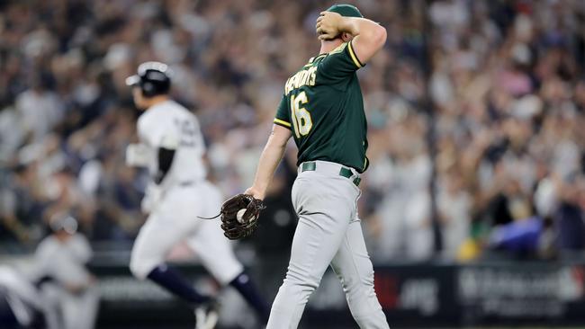 Liam Hendriks after giving up a two-run home run to Aaron Judge.