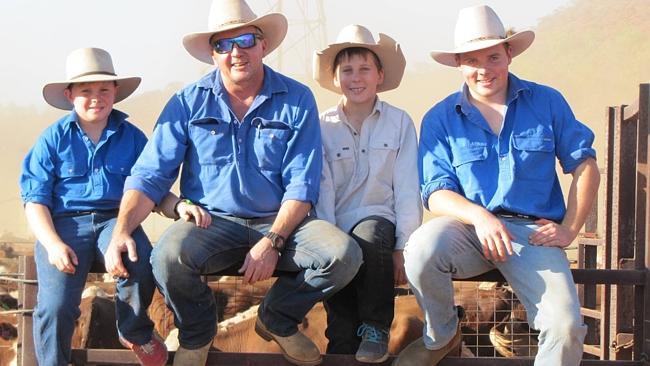 <s1>Territory cattleman Billy Hayes at Deep Well station with his sons </s1>Harry, 11, Sam, 13, Tom, 19. <ld pattern=" "/>                        <source>Pictures: FACEBOOK</source>                                             <source/>