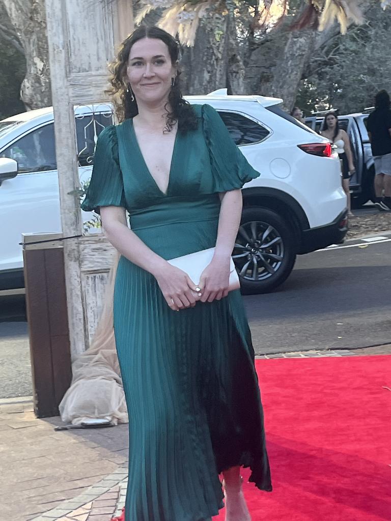 Grace Mulligan arrives at the Hervey Bay State High School formal.