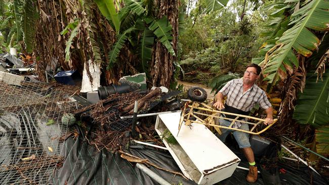 Owner of Spectrum Plants Gold Coast Wesley Trevor tells how his business is destroyed after the double whammy of storms and floods. Picture: Adam Head