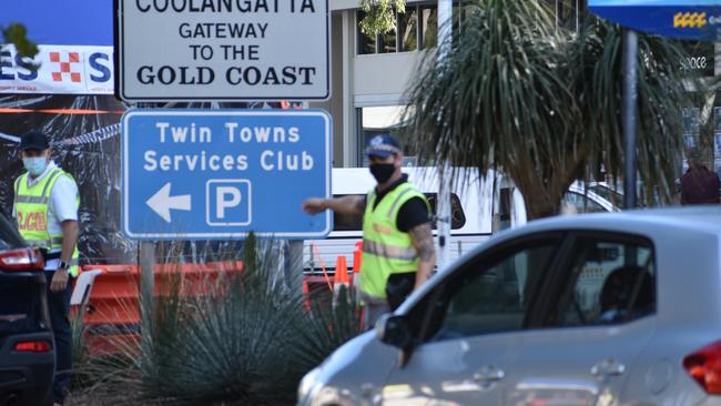 Tweed Heads leading into the Griffith Street, Coolangatta border check point with barely a car on the road. Photo: Liana Walker