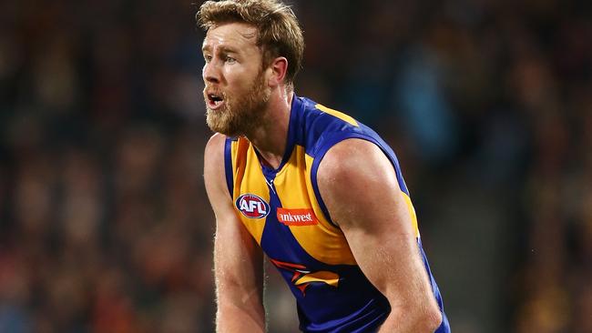 Jon Giles is needed at the Eagles now that Nic Naitanui has suffered a serious knee injury. Picture: Getty