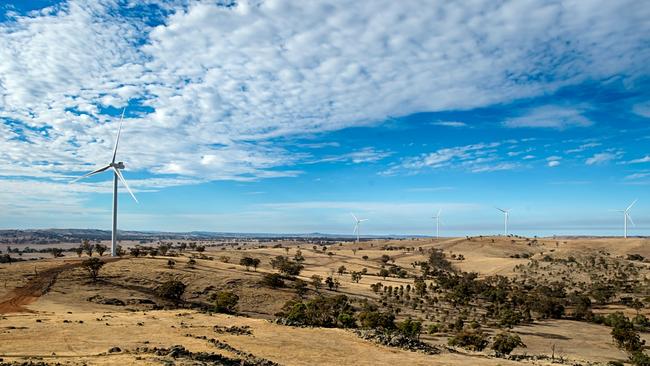 The Coonooer Bridge wind farm in Victoria. There’s a good reason wind and solar power is cheap, it’s not reliable.