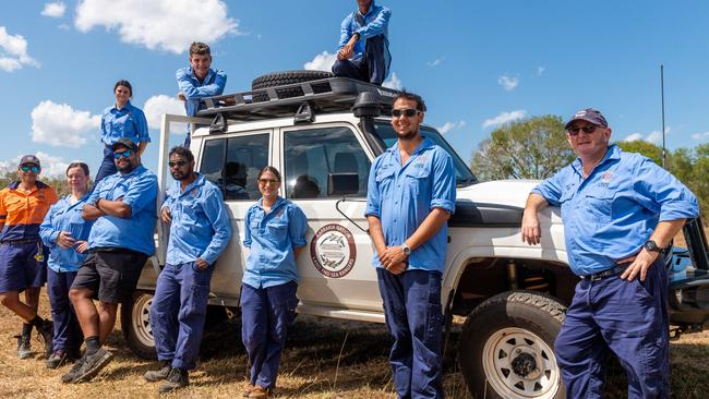 Land and Sea Rangers on a shell fish survey in the mangroves of Larrakia. Picture: Che Chorley