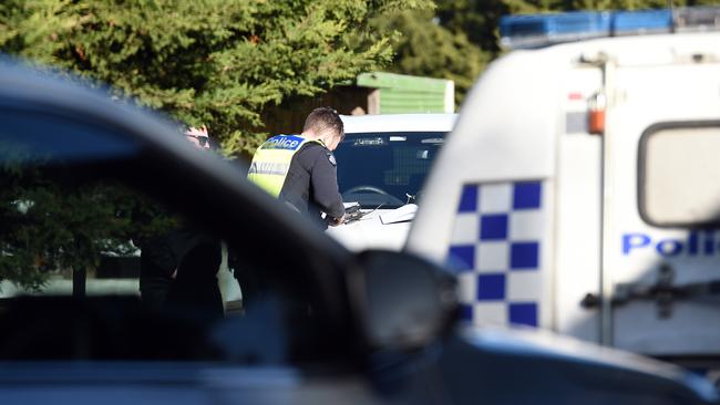 Police at the scene of a parachuting accident on a property, on Breamlea Rd Connewarre. Picture: David Smith