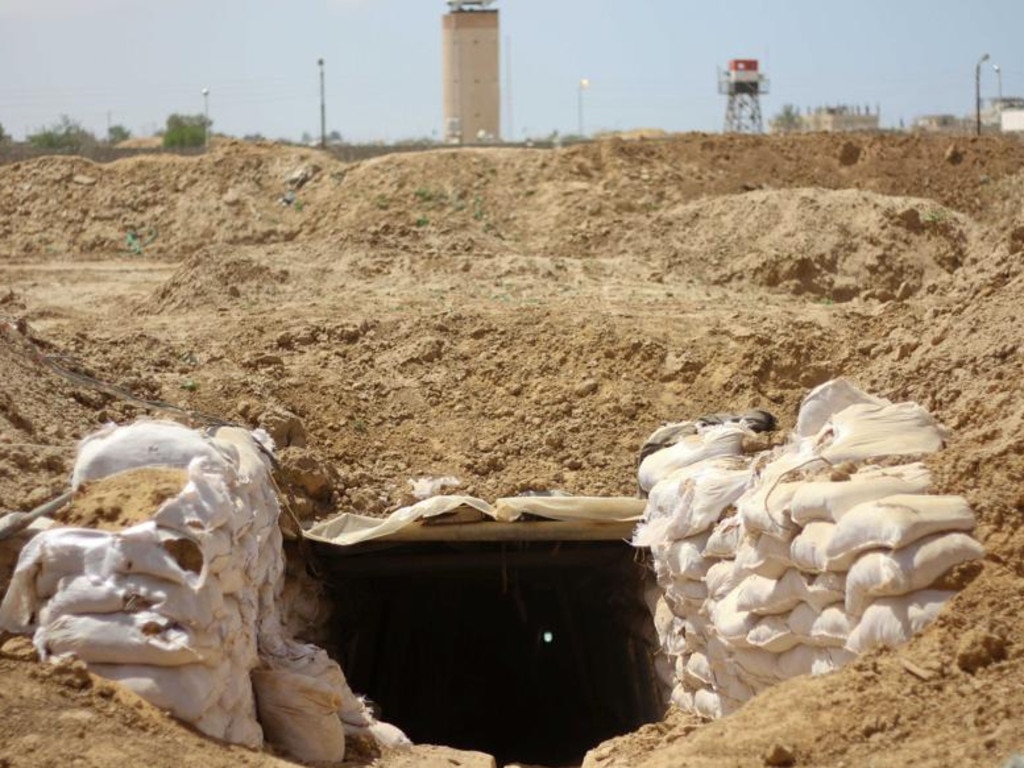 A tunnel entrance on the Egyptian border near the Egyptian watchtowers in 2013. Picture: Ahmed Deeb