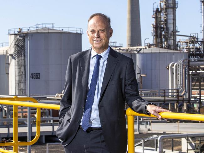 18/02/2021 Viva Energy CEO Scott Wyatt at their Geelong refinery.. Aaron Francis/The Australian