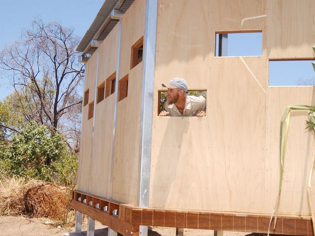 Town Common Ranger Robert Graham with the newly constructed bird hide in 2002. Picture: Lori Neilsen