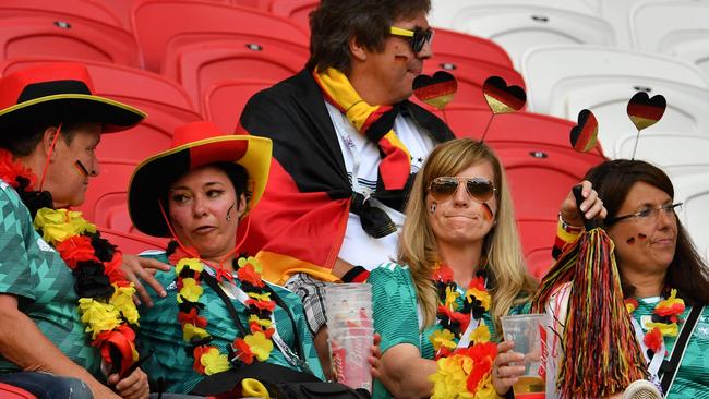 Germany's fans react at the end of the Russia 2018 World Cup Group F football match against South Korea. Picture: AFP.