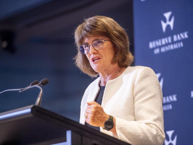 SYDNEY, AUSTRALIA. NewsWire Photos.December 10, 2024.RBA Governor, Michele Bullock holds a media conference discussing the Reserve Bank of AustraliaÃs monetary policy decision.Picture: NewsWire / Jeremy Piper