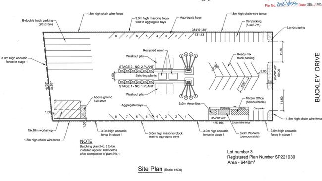 The expansion will include a concrete batching plant capable of churning out 36,000 tonnes each year and a transport depot open all hours.