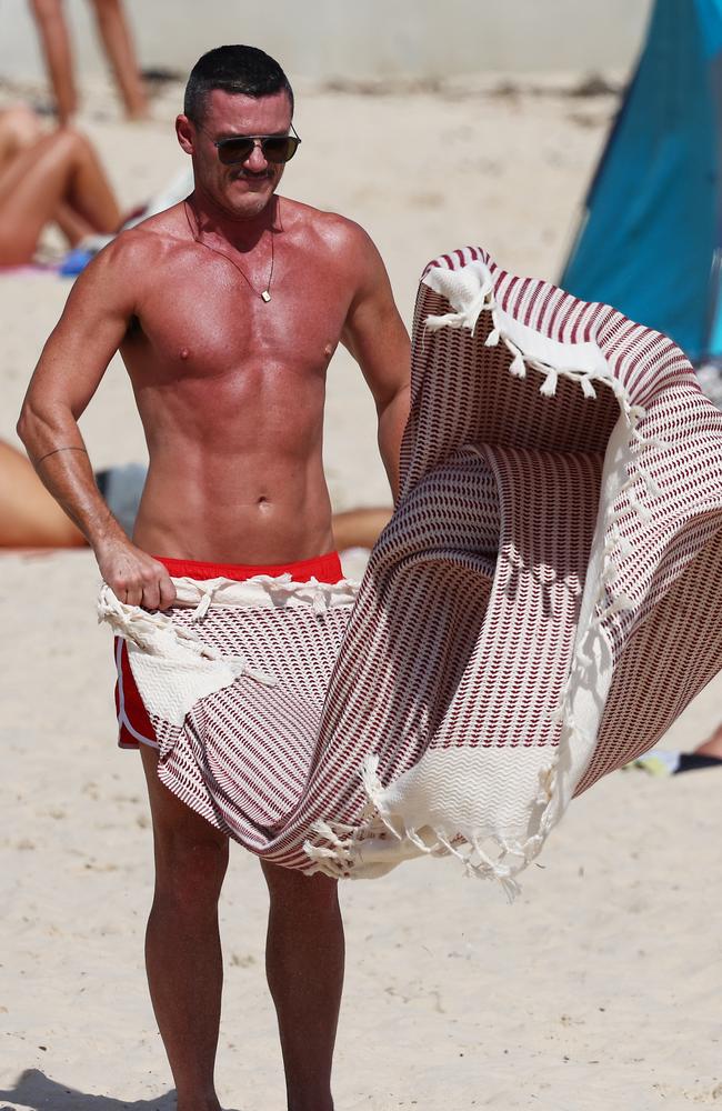 Luke Evans at Bondi Beach last week. Picture: Matrix Media Group