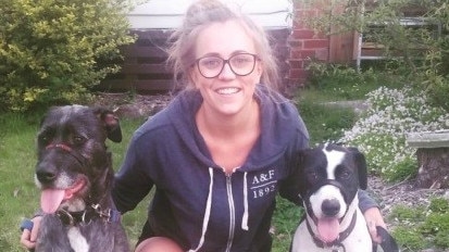 Jason Cassidy's two dogs which attacked another dog in Caulfield North on April 3, 2018. Pictured here with co-owner Shannon Bromley. Source: Instagram