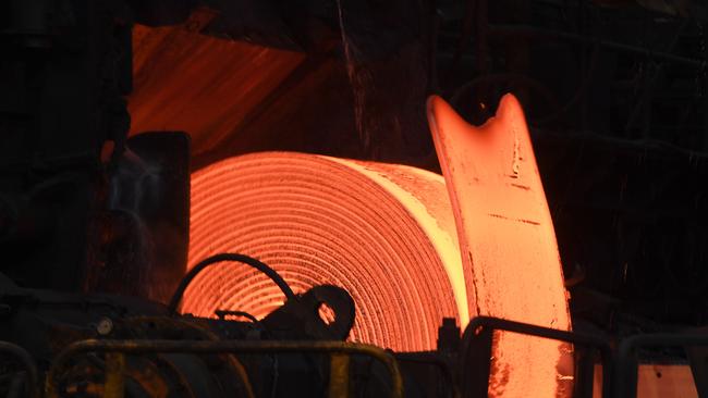 The Port Kembla Steelworks the home of Bluescope Steel and Colourbond in Wollongong, Monday, March 12, 2018. The Australian Government has secured an exemption from the recently announced U.S tariffs imposed on steel and aluminium recently announced by President Donald Trump. (AAP Image/Dean Lewins) NO ARCHIVING