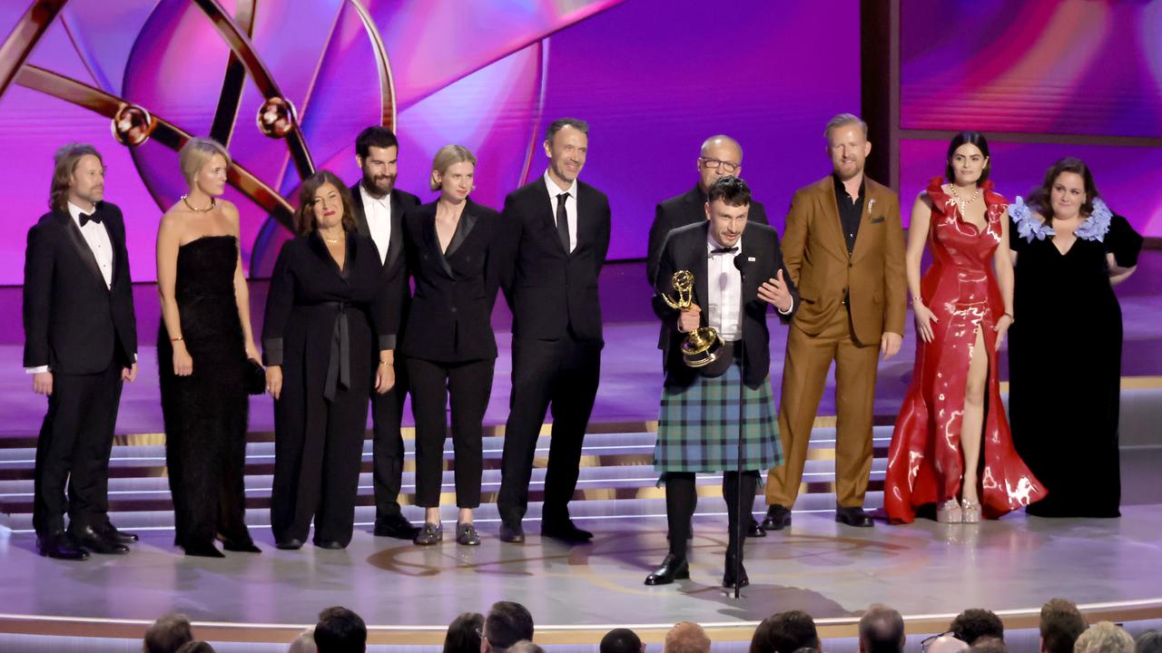 Richard Gadd and the cast and crew of Baby Reindeer accept the Outstanding Limited or Anthology Series. Picture: Kevin Winter/Getty Images