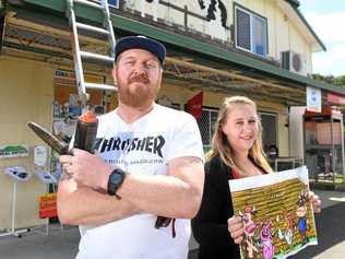 Goolmangar General Store Kirstin Paterson is getting Back Gallery artist Justin Livingston to give the 164-year-old building a makeover. Picture: Marc Stapelberg