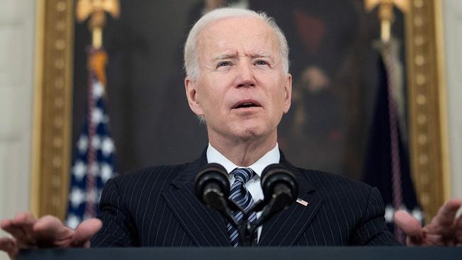 US President Joe Biden said he will not stand on Sunday. Picture: Brendan Smialowski/AFP