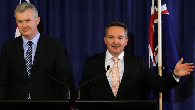 Albanese government ministers Tony Burke and Chris Bowen. Picture: Ray Strange