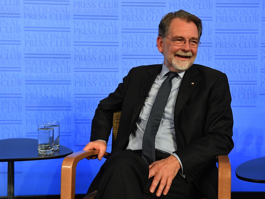 Professor Hugh White, pictured at the National Press Club in Canberra in 2020, has unleashed on the AUKUS deal. Picture: AAP Image/Mick Tsikas