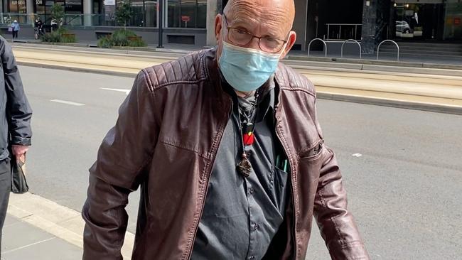 Neville Knight leaves Newcastle Courthouse in September 2021 while on bail for child abuse and drug supply charges. He was sentenced on Wednesday to a maximum of 18 years in jail. Picture: Emily Burley.