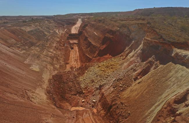 The Bootu Creek mine pit wall where Craig Butler is buried. Picture: Department of Primary Industry and Resources