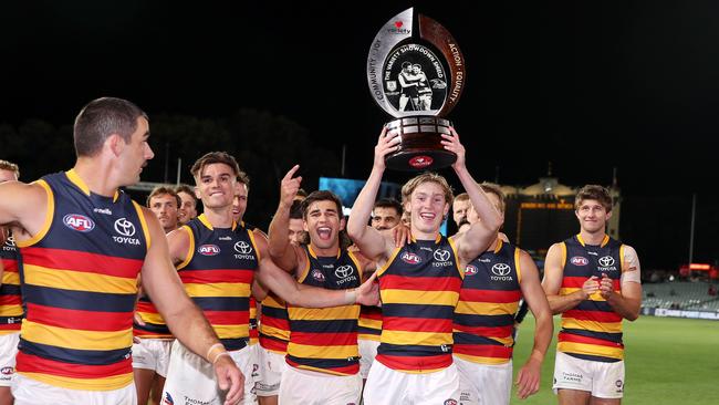 Adelaide won this year’s Showdown, the 53rd clash between the two clubs. (Photo by Sarah Reed/AFL Photos via Getty Images)