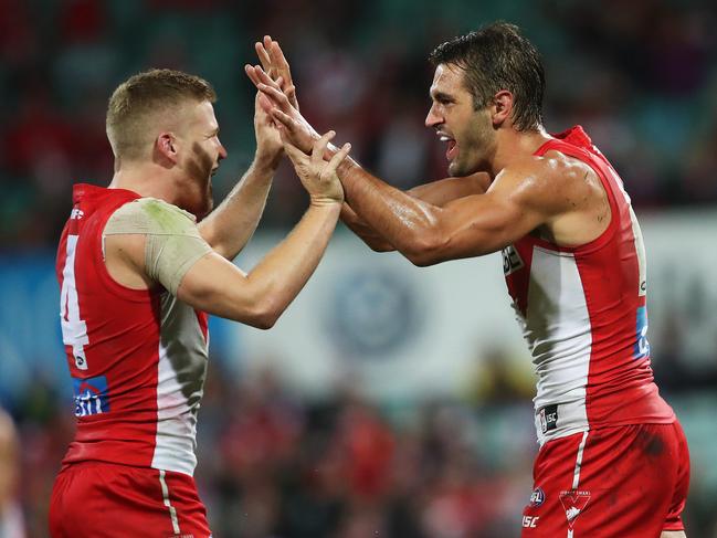 The Swans have been blessed with plenty of strong midfielders in recent years including Dan Hannebery and Josh Kennedy. Picture: Phil Hillyard