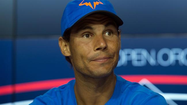 Rafael Nadal speaking before the US Open. Picture: AP Photo
