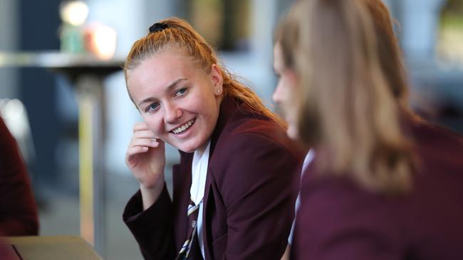 Commonwealth Games gold medalist Ariarne Titmus is back at school. Pic Peter Wallis