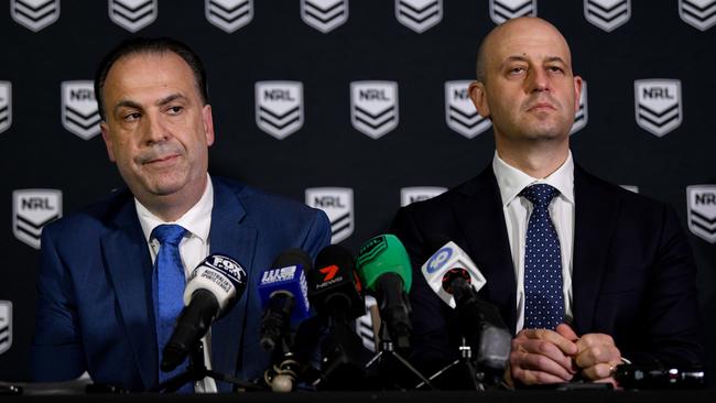 There has been “friction” between Australian Rugby League Commission chairman Peter V'landys and NRL chief executive Todd Greenberg over certain issues. Picture: AAP