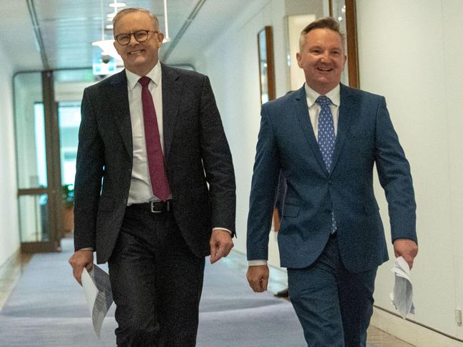 Prime Minister Anthony Albanese and Minister for Climate Change and Energy Chris Bowen who have committed Australia to reduce emissions by 43 per cent by 2030. Picture: NCA NewsWire