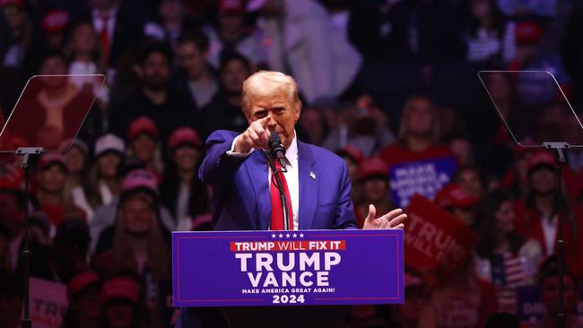 At his Madison Square Garden rally in New York, Donald Trump asked: ‘Are you better off now than you were four years ago?’ Picture: Michael M. Santiago/Getty Images via AFP