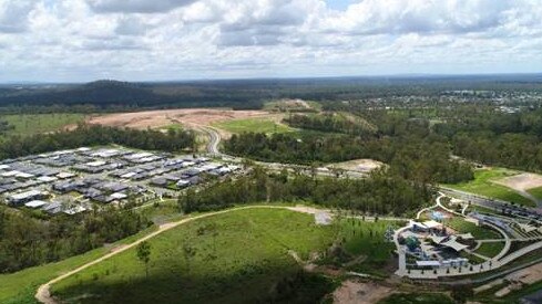 An aerial of Peet's Aspire Release subdivision at Flagstone.