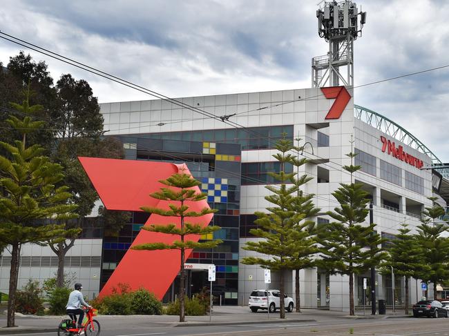 MELBOURNE, AUSTRALIA - NewsWire Photos OCTOBER 18TH, 2021: Exterior of Channel Seven, Docklands, Melbourne. Seven West Kerry Stokes-backed media firm Seven West is taking global convenience chain 7-Eleven to court to try to prevent the company from using 'SEVEN' branding. Picture : NCA NewsWire / Nicki Connolly