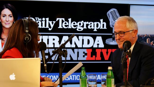 Miranda Devine and Prime Minister Malcolm Turnbull. Picture: Jonathan Ng