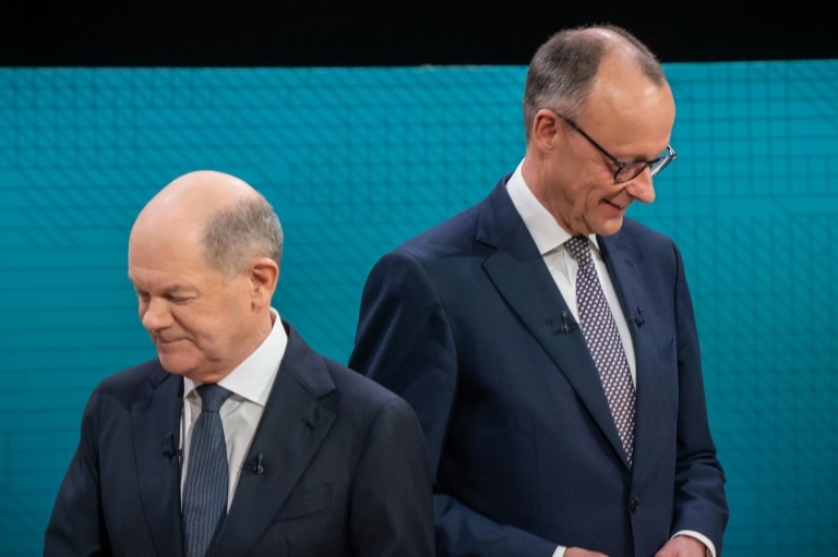 Germany’s Scholz, Merz, clash over far-right AfD in election debate