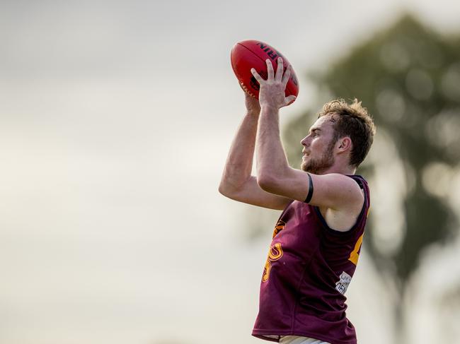 Jed Harrison taking a mark for Palm Beach Currumbin. Picture: Jerad Williams