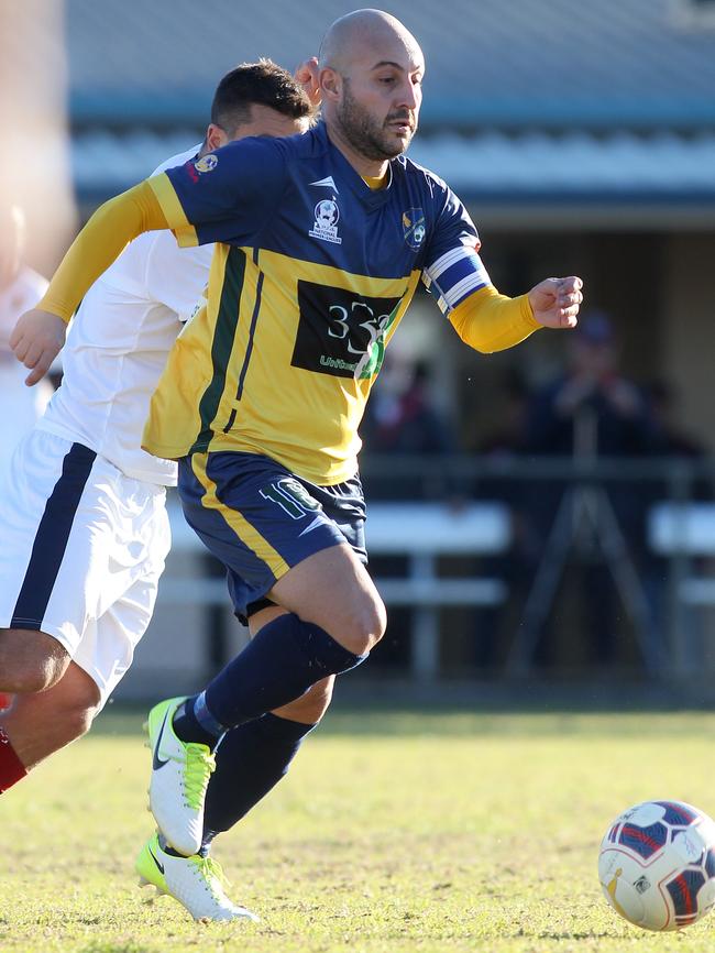 Adelaide City recruit Adriano Pellegrino in action with Western Strikers last year. Picture: Stephen Laffer.