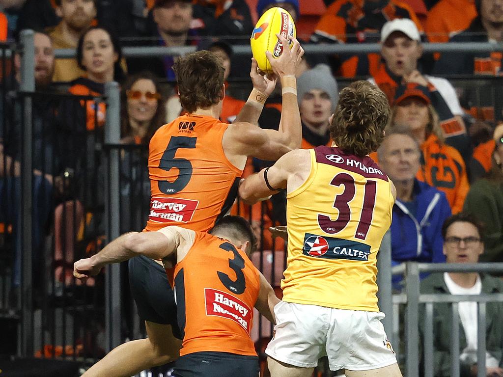 Coniglio suffered five fractures on the left side of his face after colliding with teammate Aaron Cadman’s hip in the semi final defeat. Picture: Phil Hillyard