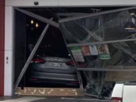 A car took Drive Thru to a new level at the KFC at Emu Plains on Tuesday. Source: Facebook https://www.facebook.com/photo.php?fbid=10159379037173179&set=p.10159379037173179&type=3