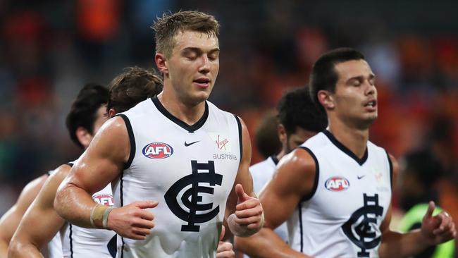 Carlton's Patrick Cripps is predicted to return this weekend but Jack Silvagni will not play after suffering an injury on the training track.