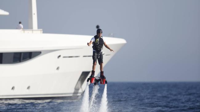 Leonardo DiCaprio soars on a Flyboard while on holiday in Ibiza with ...
