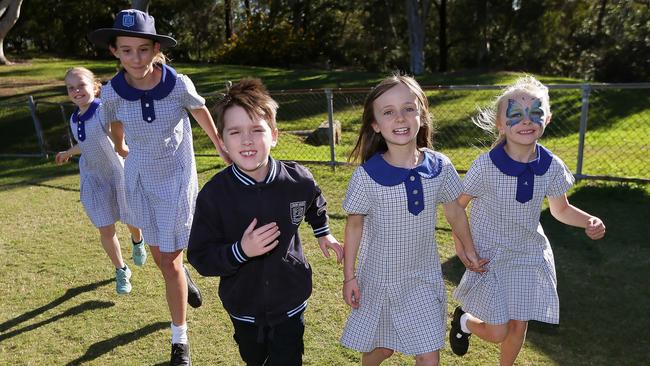 Residents of Hornsby are calling for a new coeducational high school for the region. After years rallying to see one developed. L-R: Abigail Boyd 9, Lily Rickwood 11, Aaron Casslick 6, Olivia Boyd 11 and Shontelle Peak 7. Picture: Adam Ward