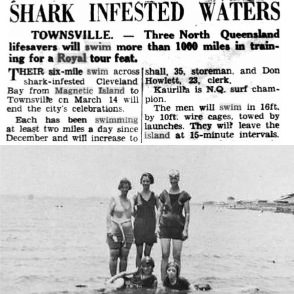 Historical clipping from the early days of the Magnetic Island to Townsville Swim. Picture: Supplied.