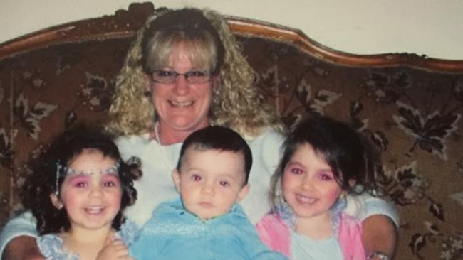 An old photograph showing three children of slain Islamic State terrorist Khaled Sharrouf with their grandmother Karen Nettleton. Picture: Supplied