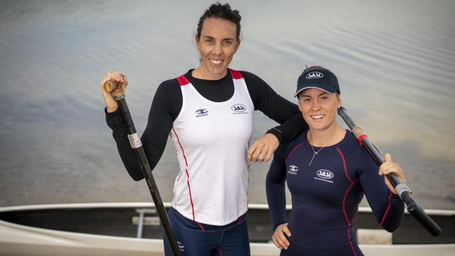 West Lakes Canoe Club paddlers Bernadette Wallace and Josie Bulmer have just secured a place on Australia’s Olympic team for the 2021 Games. Picture:AAP/Mike Burton