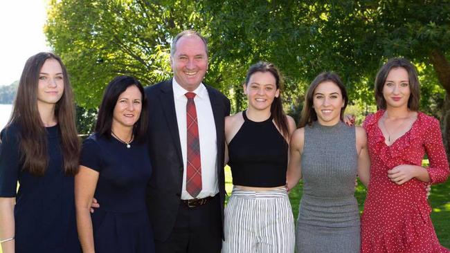 Natalie Joyce, wife of Deputy Prime Minister Barnaby Joyce is pictured with her daughters (L-R): Odette, Caroline, Julia, Bridgette. Picture: Facebook.