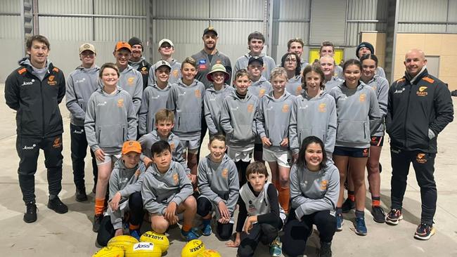 Shane Mumford with the Central West Giants Development Squad. Picture: AFL Central West.