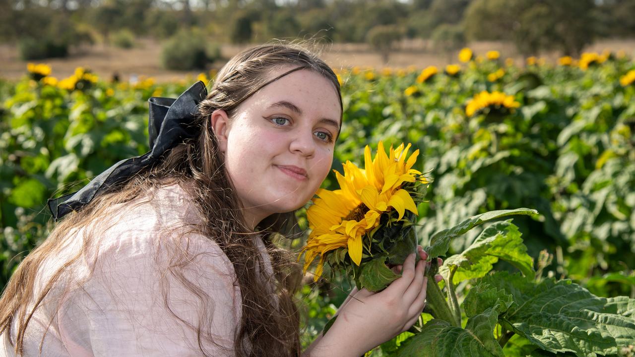 Enjoying the magic of the sunflowers, Jorja Limmer Open day at Warraba Sunflowers, Cambooya. Saturday June 29th, 2024