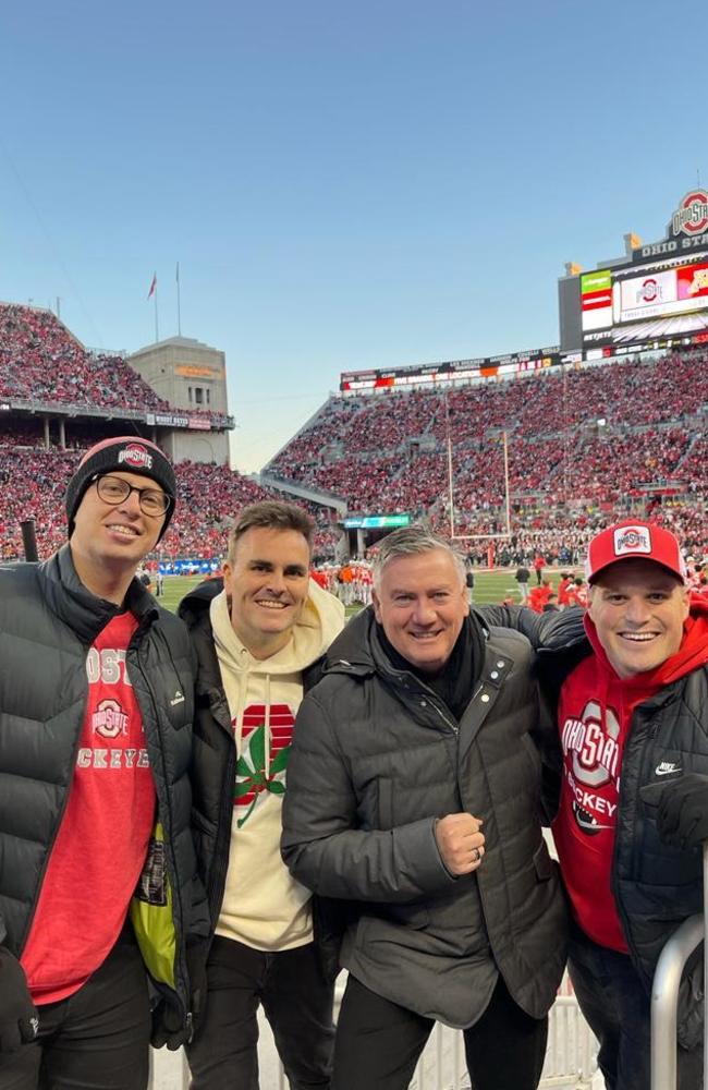 Eddie McGuire with some of footy media’s finest watching the Buckeyes play in Ohio.